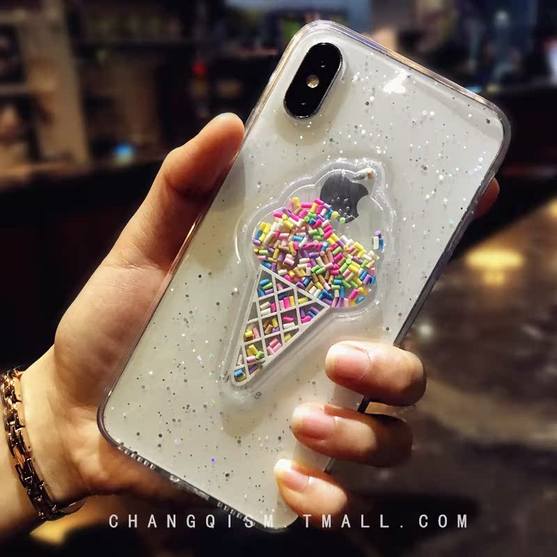 the republic of korea summer ice cream Apple Mobile phone shell Glitter powder iphone8x Fall 7plus female 6s New rubber shellin the 3C Digital Accessories, Cell Phone Accessories , Phone Protection Case/Shell  category - from Buy2taobao.com to provide professional Taobao agent buy service