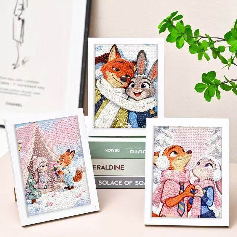 thumbnail for New Zootopia Diamond Painting DIY Nick Judy Cartoon Handmade Stickers Gift for Friends and Couples Decorative Painting