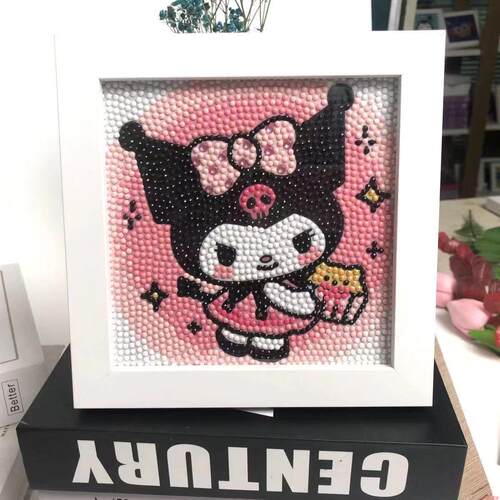 库洛米儿童钻石画带框卡通