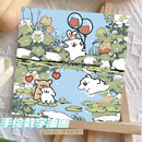 线条小狗治愈文字系列diy数字油画手工填色解闷学生男孩女孩挂画