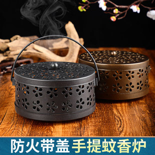 创意蚊香盘蚊香架蚊香盒防火家用带盖室内户外安全蚊香炉日式 盘托