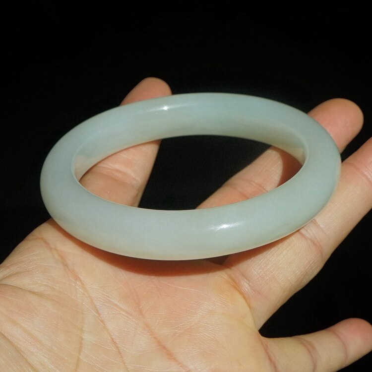 24#内径57mm正品天然和田玉手镯青白玉手镯轮胎圈