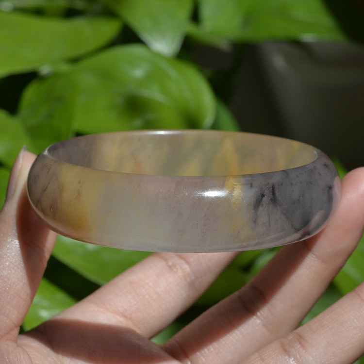 27#内径64圈正品纯天然新疆金丝玉紫罗兰手镯紫色紫气东来