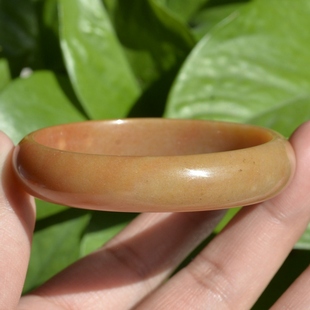 9#内径53.5MM正品天然戈壁红泥石手镯玉化泥石俏色金丝玉手镯