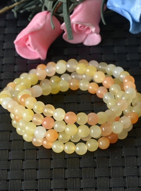 天然新疆金丝玉手钏多圈佛珠