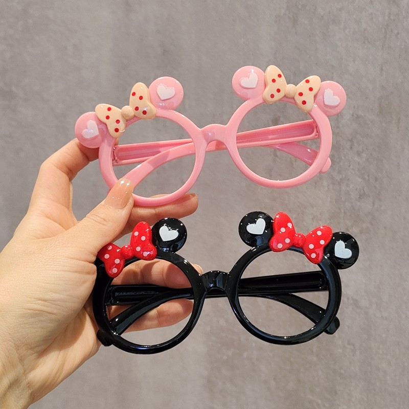 女童蝴蝶结无镜片眼镜架可爱