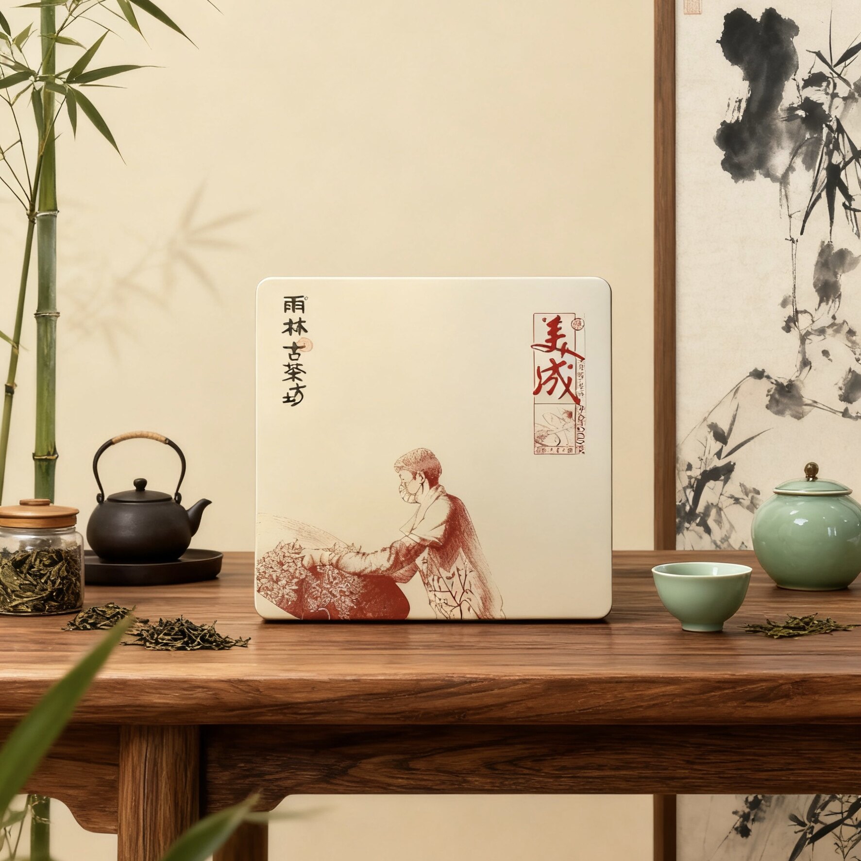 老普洱生茶雨林古茶坊生普2015年云南勐海茶区产10年陈茶送礼佳品