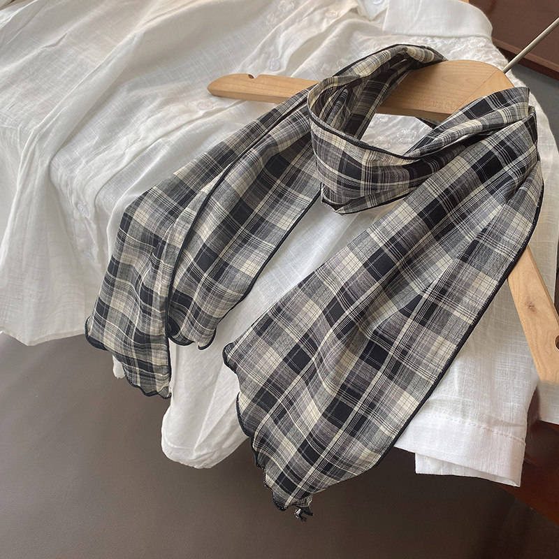 怀旧色文艺棉麻格子长条小丝巾女春秋韩版薄围巾飘带领巾黑白格子,服饰配件/皮带/帽子/围巾,围巾/丝巾/披肩,淘宝优惠券,粉丝福利购,淘宝优惠卷