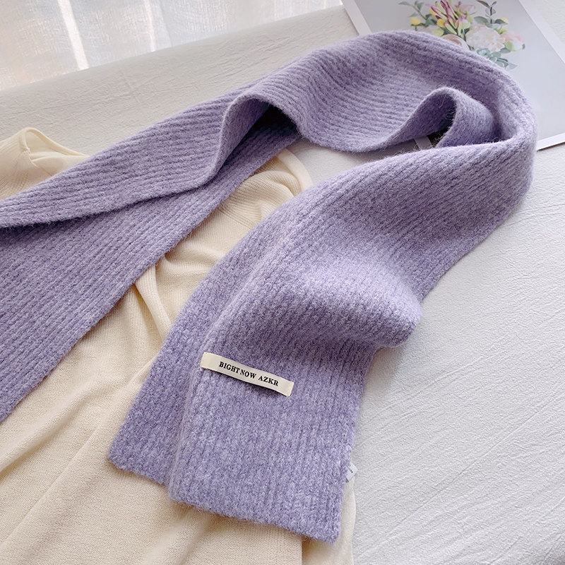 淡雅紫色针织羊毛围巾立体感纯色毛线围脖女韩系秋冬季百搭加厚,服饰配件/皮带/帽子/围巾,围巾/丝巾/披肩,淘宝优惠券,粉丝福利购,淘宝优惠卷