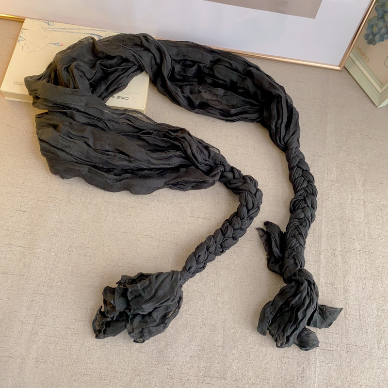 新款春秋纯色复古棉麻围巾女褶皱百搭黑色短款民族风护颈装饰纱巾,服饰配件/皮带/帽子/围巾,围巾/丝巾/披肩,淘宝优惠券,粉丝福利购,淘宝优惠卷
