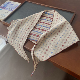 文艺复古范棉麻三角巾女春夏小披肩旅游拍照搭配服装 配饰搭肩围巾