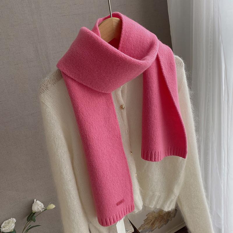 简洁清新气质100%羊毛围巾男女款