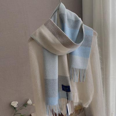 条纹针织毛线围巾冬季保暖