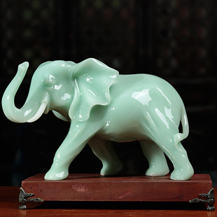 玉石大象风水摆件聚财家居客厅电视柜装 饰品乔迁送礼商务礼品