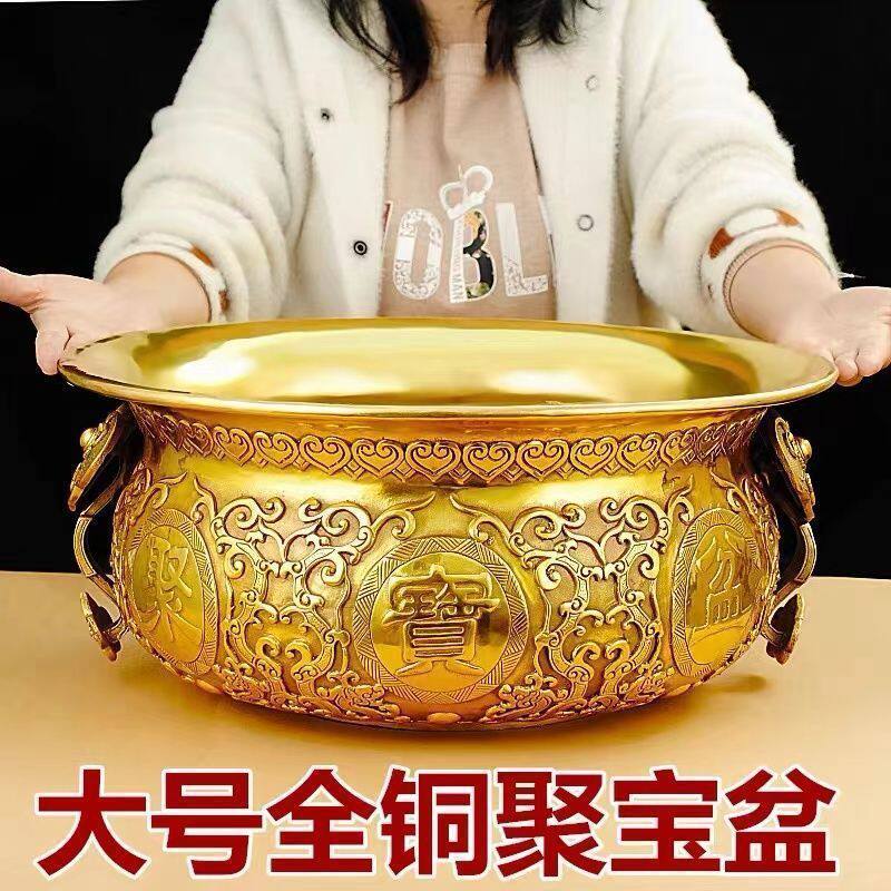 铜聚宝盆铜铜摆件铜香炉铜碗聚财家居装饰品店铺开业礼品