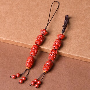 朱砂三合六合生肖挂件手机链贵人牌2025蛇年本命年属狗兔猪羊吊坠