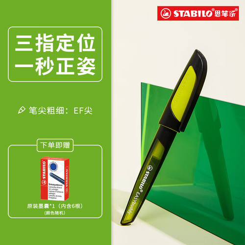 思笔乐（STABILO）小学生钢笔矫正握姿练字钢笔0.5mmEF尖书法作业