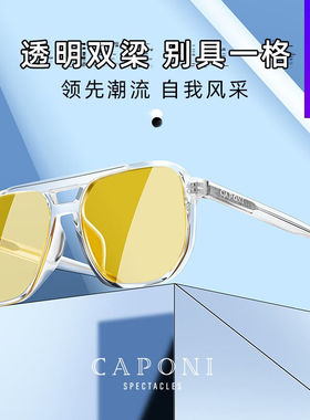 CAPONI偏光太阳镜男墨镜女防紫外线开车驾驶眼镜高清潮流夜视镜透