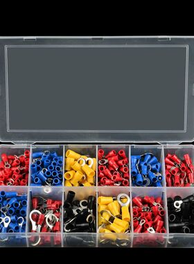 吡哩叭喇RV12合1预绝缘接线端子冷压端子O型接头圆形组合套装盒装