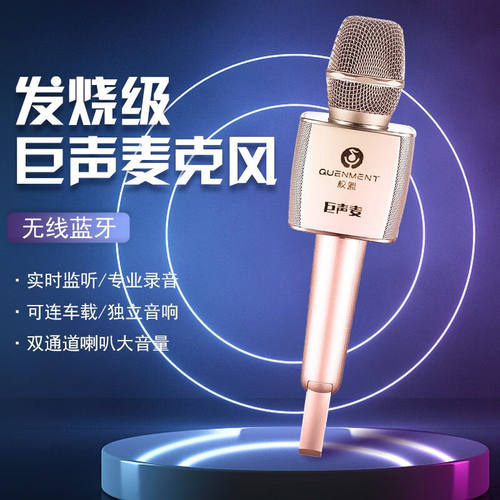 麦克风声卡话筒音响一体可双麦对唱手机直播户外大音量无线蓝牙家