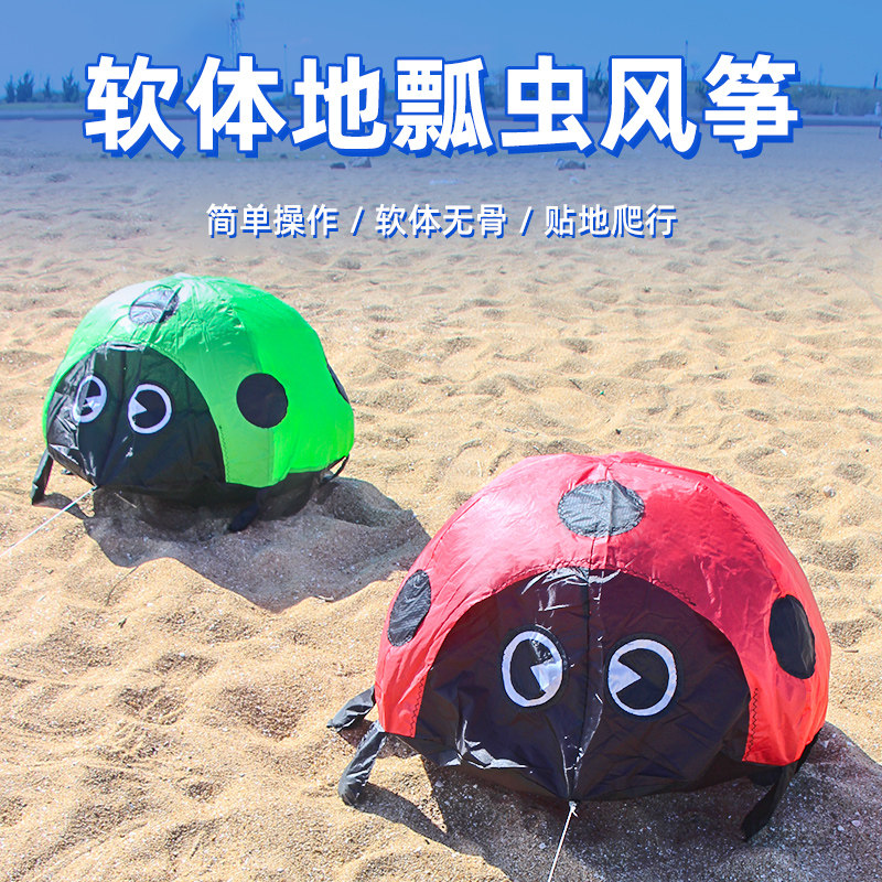 潍坊风筝软体充气七星瓢虫风筝无骨架地瓢虫风筝儿童玩具沙滩玩具