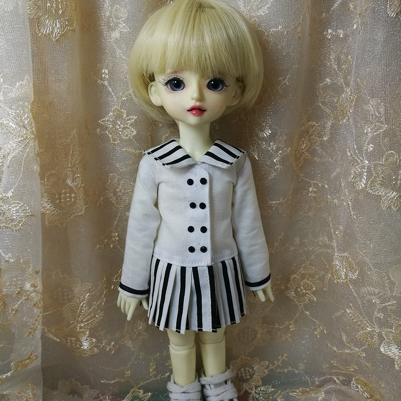 22修身学生装心怡娃衣可儿娃衣小布【材料包】教程自制娃衣6分bjd