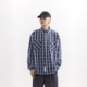 休闲百搭男女 宽松复古经典 吃茶去chichaqu25全棉格纹口袋长袖 衬衫
