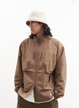 吃茶去chichaqu秋冬宽松立领城市户外夹克拉链复古运动防风山系