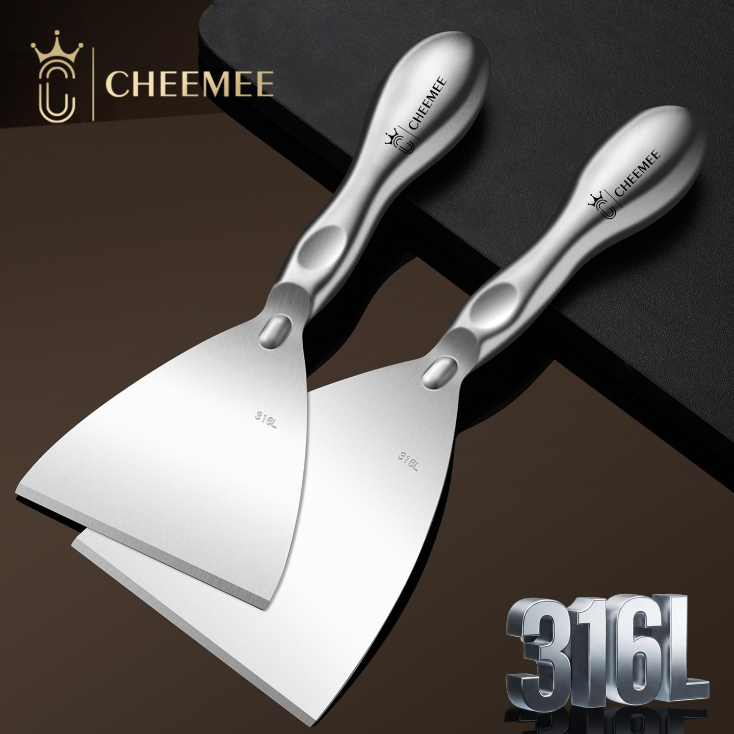 316L不锈钢煎铲煎饼果子铁板烧铲子烙饼鸡蛋饼工具商用提拉米苏铲
