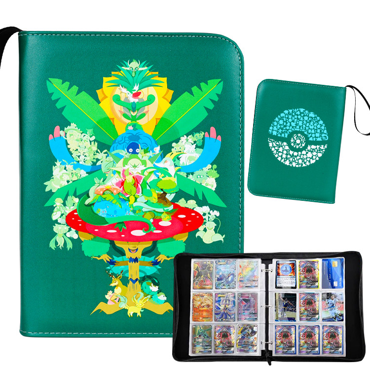 宝可梦卡册神奇宝贝集卡册PTCG卡片册九宫格收纳册皮质带拉链收藏
