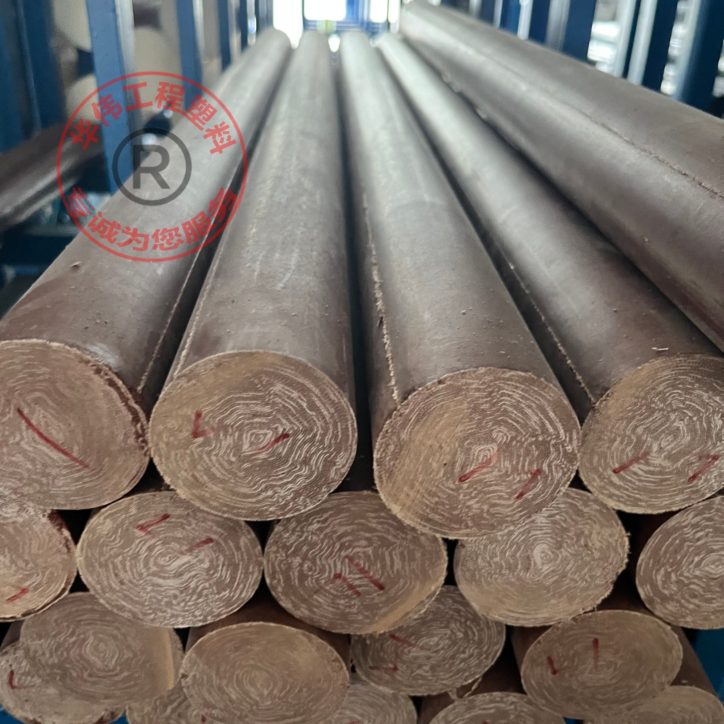 进口橘红色电木棒胶木棒大直径实芯胶木棒100MM-300MM黑色电木棒图片
