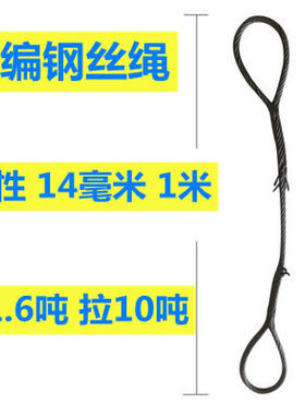 10/12mm14mm16mm18mm插编钢丝绳吊索具编头双扣起重吊装油丝绳子1