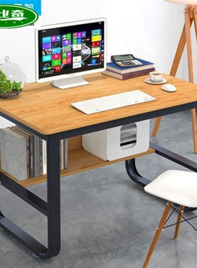 简约电脑桌家用经济型小桌子学生学习简易台式电脑书桌子80x45黄