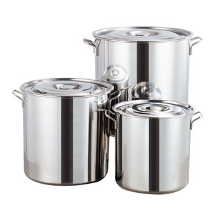 鲁峰Lufeng不锈钢汤桶加厚圆桶带盖油桶304材质35x35cm圆桶