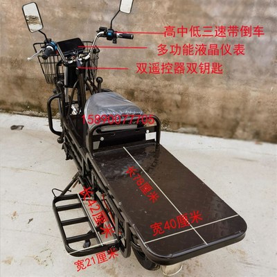 载重王电动电瓶车电摩载货大力神外卖车送餐车踏板超大平板长跑王