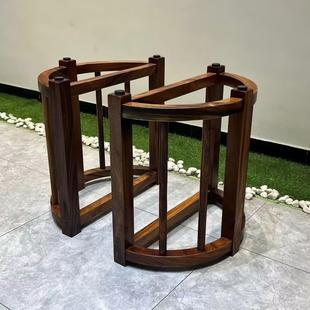 奥坎巴花实木大板桌脚家用原木桌子腿三脚支架茶桌茶台脚架书桌腿