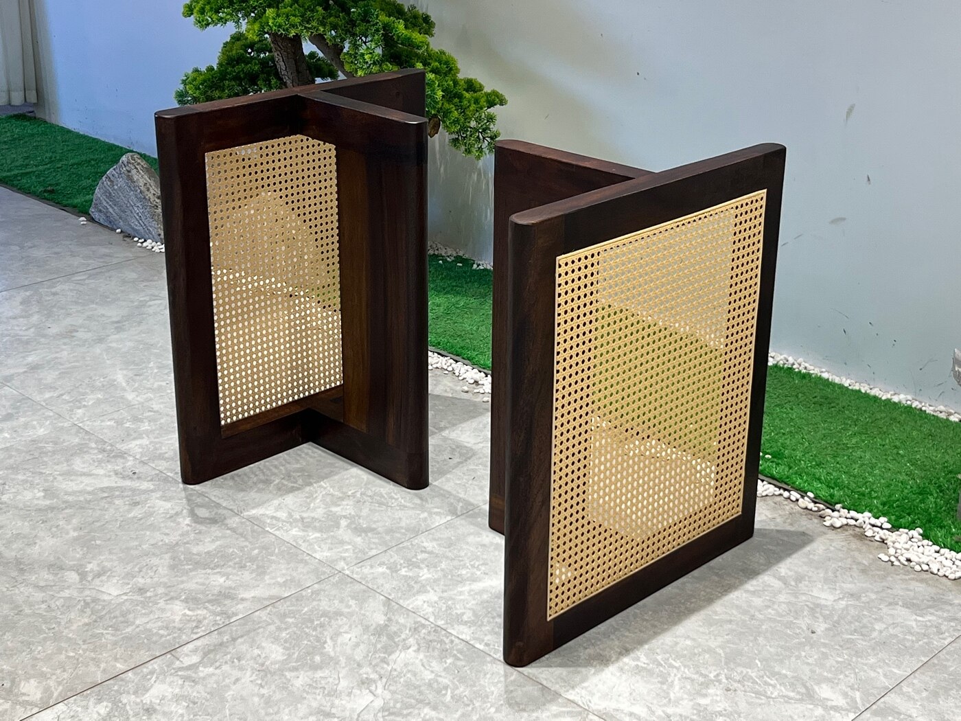 奥坎实木桌腿胡桃木三脚架