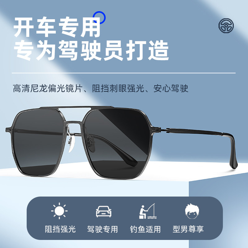 男士墨镜2025新款痞帅高级感偏光太阳镜防紫外线开车可配近视度数