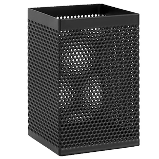 得力方形笔筒金属网格笔插大容量镂空文具收纳笔桶黑色多功能网纹创意桌面收纳盒男女士简约铁艺时尚笔架908