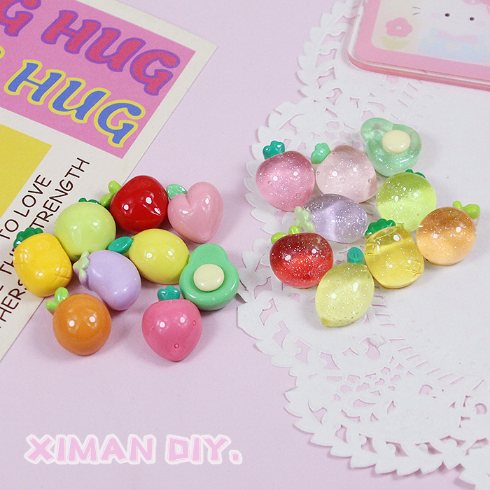 DIY仿真奶油胶手机壳树脂配件手工发夹可爱水果蔬菜饰品材料配件
