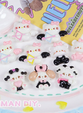 DIY仿真奶油miko吊吊挂件胶手机壳树脂配件kitty手工发夹饰品材料