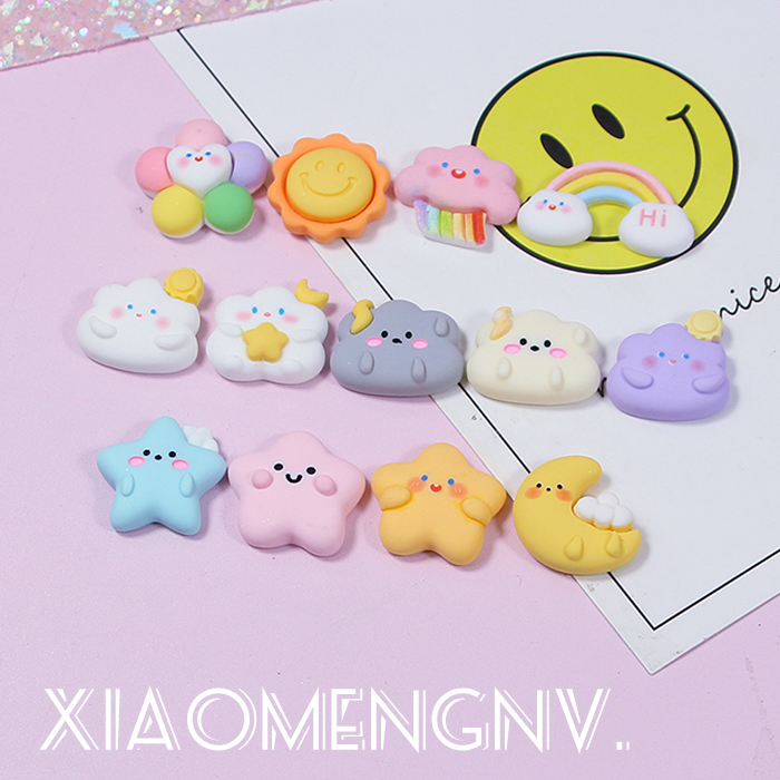 树脂配件表情云朵五角星奶油胶