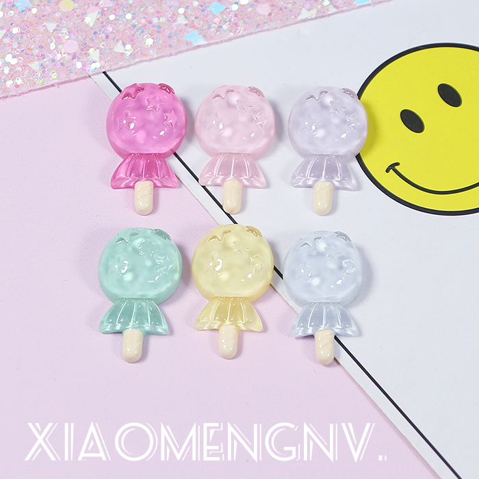 diy仿真奶油胶手机壳树脂配件透明可爱食玩棒棒糖发夹头饰品材料