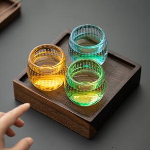 百福心经耐热无铅水晶玻璃杯茶盏个人单杯品茗杯千里江山功夫茶杯