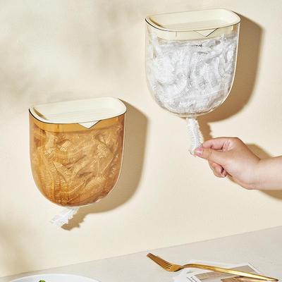 保鲜膜收纳盒免打孔壁挂式墙上透明置物架厨房可爱收纳架盒子家用