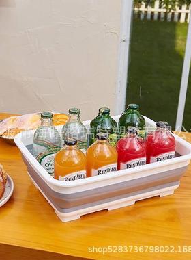 可折叠盆洗菜14493 盆便携沥多功式能大号方家塑料洗厨房长方形用