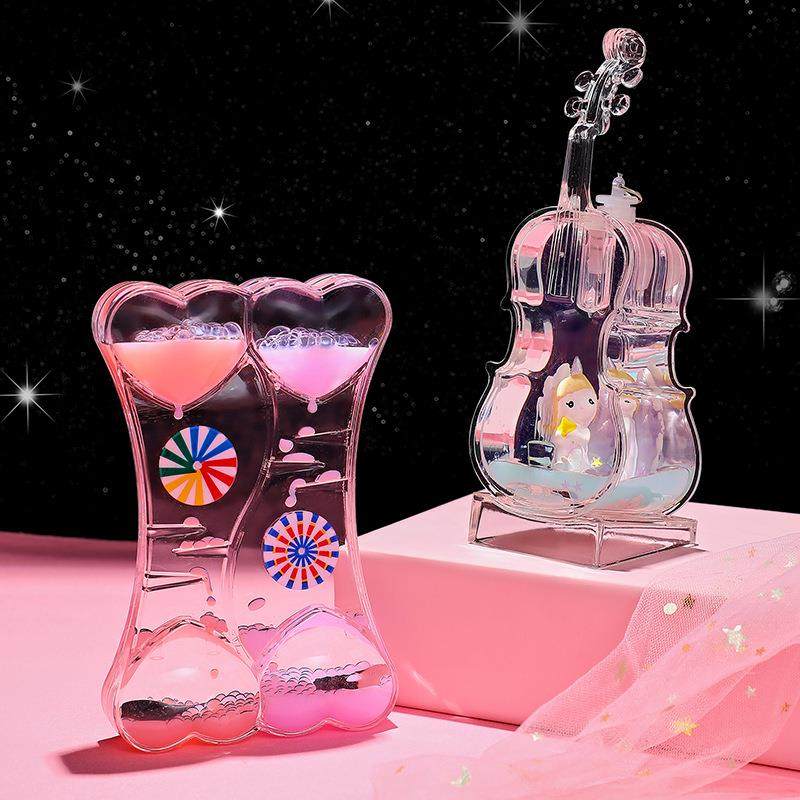 油滴沙漏玩具流沙瓶礼物太空人水油流体创意摆件解压书桌面小物件