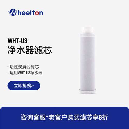 惠尔顿(WHEELTON)净水器烧结活性炭复合滤芯双重拦截高效吸附适配