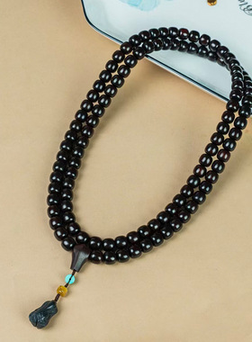 DIY四方款印度小叶紫檀手链项链批发规格11×12MM×108颗男女念珠