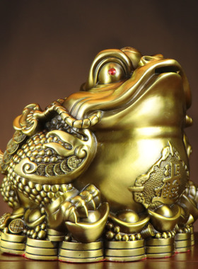 黄铜金蟾 三足金蟾 如意三脚金蟾 家居店铺摆件 日进斗金 金蟾